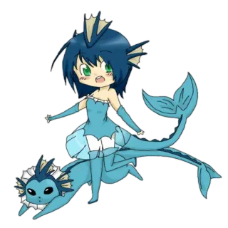 💧 Vaporeon Pokemon vaporeon, покемон, аниме, манга, фанарт, чиби telegram sticker