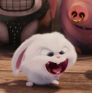🐰 Snowball The Secret Life of Pets coelho, desenho animado, fofo, animal, animal de estimação whatsapp sticker