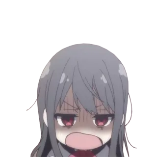 😡 anime, angry, confused, expression, girl, cartoon whatsapp sticker