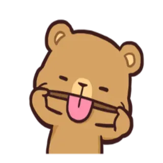 😜 orso, lingua, carino, cartone animato, divertente, animale telegram sticker