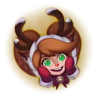 😃 boże narodzenie, jeleń, dziewczyna, słodkie, kreskówka telegram sticker