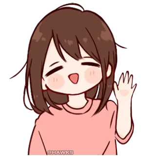💞 anime, girl, cute, waving, friendly telegram sticker