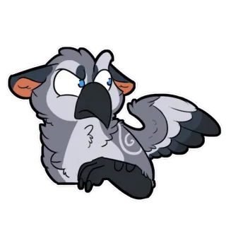 😡 grifo, pássaro, animal, desenho animado, adesivo, fofo, fantasia telegram sticker