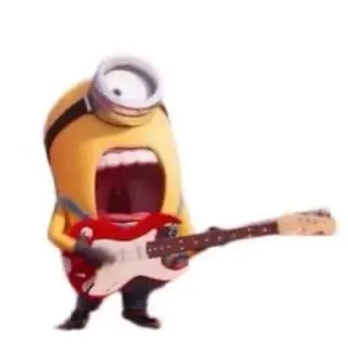 🤯 Minion Despicable Me Minion, Gitarre, Musik, Cartoon, Lustig, Figur telegram sticker