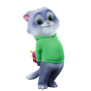 🎁 cat, kitten, gift, cartoon, animal, cute, smiling, hoodie telegram sticker