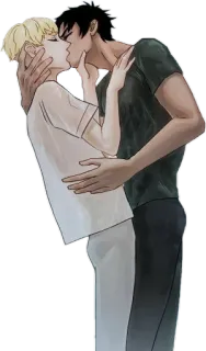 👨‍❤️‍💋‍👨 kiss, love, affection, romance, lgbt, boylove telegram sticker