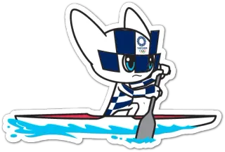 🚣‍♂️ Miraitowa Tokyo 2020 Olympics Miraitowa, Tokyo 2020 Olympics, olympics, mascot, character, sports, canoe telegram sticker