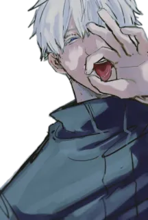😜 Gojo Satoru Jujutsu Kaisen โกโจ ซาโตรุ, มหาเวทย์ผนึกมาร, อนิเมะ, มังงะ, ตัวละคร telegram sticker