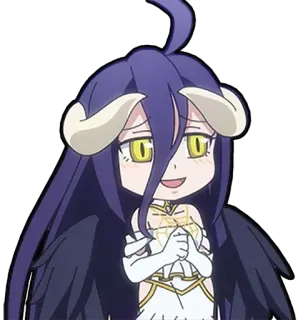 😄 Albedo Overlord anime, demon, Overlord, Albedo, chibi, cute telegram sticker