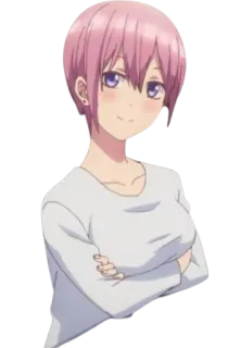☺️ Ichika Nakano The Quintessential Quintuplets anime, character, girl, pink hair, Ichika Nakano, The Quintessential Quintuplets telegram sticker