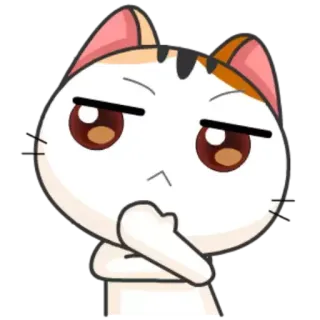 🤔 猫, 漫画, 考え中, かわいい, 動物 telegram sticker