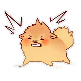 🤬 โกรธ, สุนัข, การ์ตูน, สัตว์, ปอมเมอเรเนียน telegram sticker