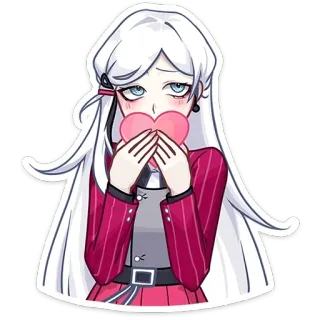 🥰 Anime, Cô gái, Trái tim, Dễ thương, Tình yêu, Nhãn dán telegram sticker