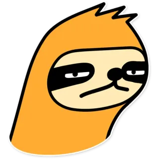 😐 ленивец, животное, мультфильм, смешной, милый, ленивый whatsapp sticker