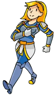 🚶 armor, female, knight, warrior, cartoon, character, fantasy telegram sticker