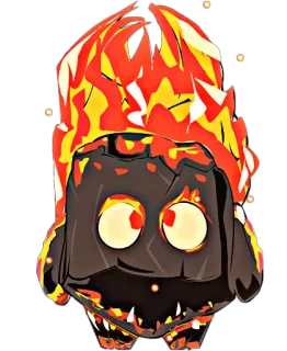 🔥 огонь, монстр, мультфильм, пламя, существо, жуткий telegram sticker