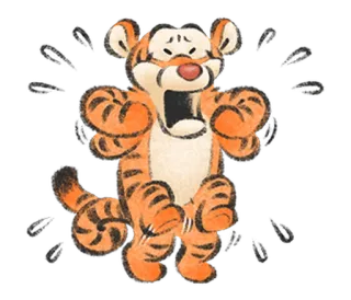 🧁 Tigger 티거, 위니 더 푸, 만화, 동물, 캐릭터, 호랑이 telegram sticker