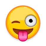 😜 Biểu tượng cảm xúc, Mặt cười, Khuôn mặt, Lưỡi, Nháy mắt, Hài hước, Điên telegram sticker
