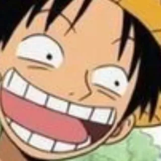😃 Monkey D. Luffy One Piece Anime, Mangá, Pirata, Chapéu de palha, Engraçado, Sorrindo telegram sticker
