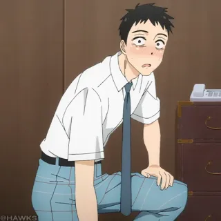 🎏 Anime, uniforme scolaire, masculin, rougissant, gêné telegram sticker