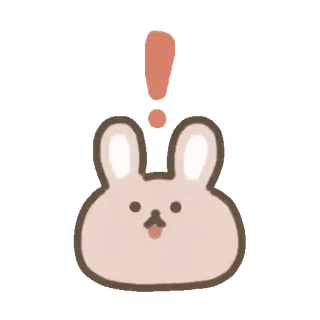 🐰 กระต่าย, สัตว์, สติกเกอร์, น่ารัก, ตื่นตัว, เครื่องหมายอัศเจรีย์, คำเตือน telegram sticker