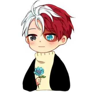 🌸 Shoto Todoroki My Hero Academia Anime, Manga, Karakter, Fanart, Kartun whatsapp sticker