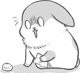 😱 Kreskówka, Królik, Zwierzę, Zszokowany, Uroczy telegram sticker