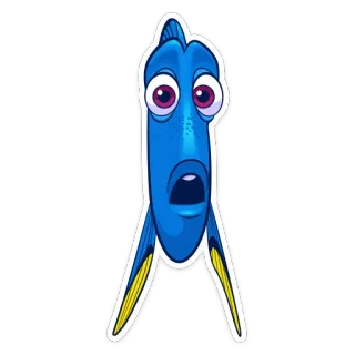 😦 Dory Finding Nemo fish, blue tang, cartoon, animal, Dory, Disney, Pixar telegram sticker