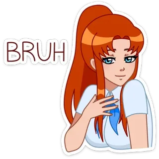 🥴 BRUH Anime, Fille, Bruh, Meme, Sarcastique, Agacée telegram sticker