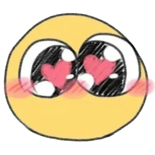 😍 emoji, corazón, ojos, amor, lindo, amarillo telegram sticker
