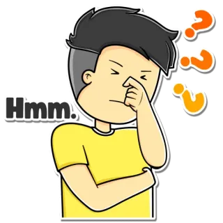 🧐 Hmm! pensando, domanda, confuso, ponderando, hmm, cartone animato telegram sticker