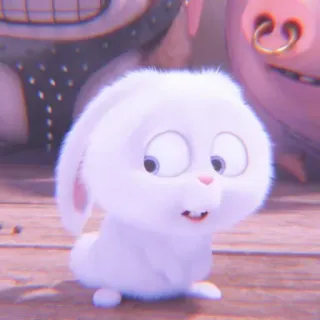 🐰 Snowball The Secret Life of Pets bunny, rabbit, cute, animal, pet, cartoon, animated whatsapp sticker