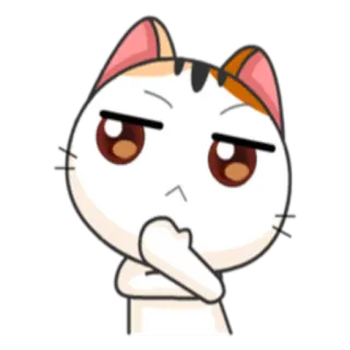 🤔 gato, pensando, desenho animado, animal, adesivo, intrigado telegram sticker