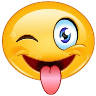 😜 Emoji, Guiño, Lengua, Divertido, Dibujos animados telegram sticker