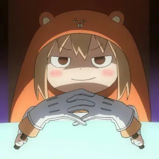🍜 Umuru Doma Himouto! Umaru-chan anime, girl, bear, hoodie, umaru, cartoon telegram sticker