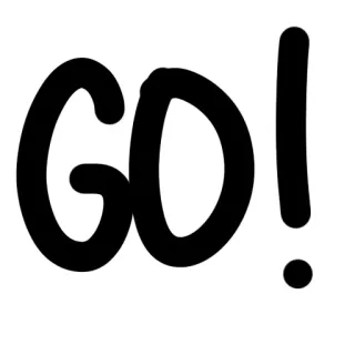 🤑 GO! aller, mot, exclamation, motivation telegram sticker