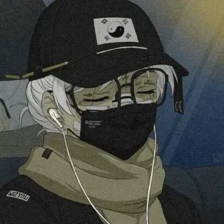 ⛓️ 动漫, 漫画, 角色, 韩国, 帽子, 面具, 眼镜 telegram sticker