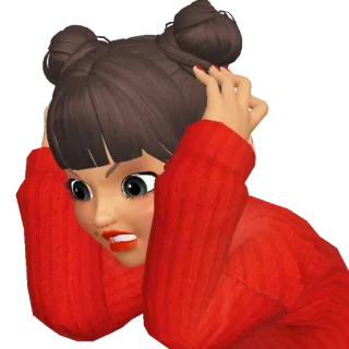 😬 femme, choquée, surprise, dessin animé, inquiète, fille telegram sticker