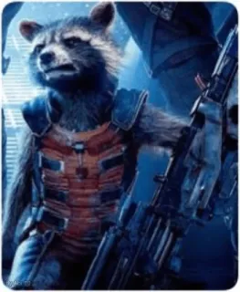 🔫 Rocket Raccoon Guardians of the Galaxy アライグマ, ロケットラクーン, ガーディアンズ・オブ・ギャラクシー, マーベル, 武器, アーマー telegram sticker