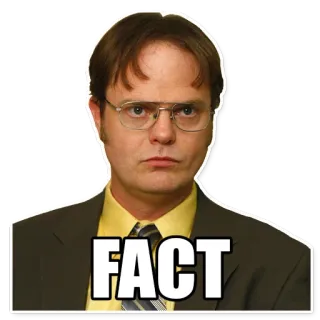 ☝ Dwight Schrute The Office FACT офис, сериал, комедия, дуайт, шрут, факт, мем whatsapp sticker