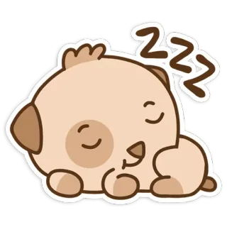 😴 ZZZ cachorro, dormindo, fofo, desenho animado, animal, animal de estimação telegram sticker