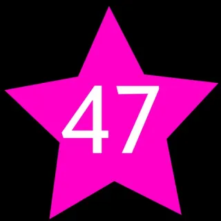 4⃣ 47 angka, bintang, merah muda, simbol telegram sticker