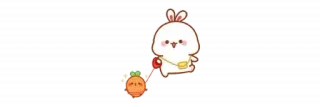 🫖 kelinci, wortel, imut, kawaii, stiker telegram sticker