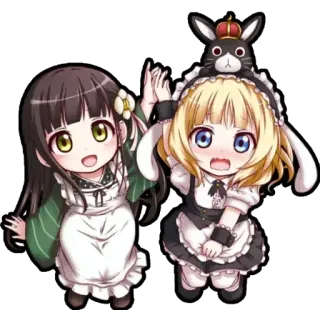 😍 Anime, Maid, Mignon, Lapin, Dessin animé, Chibi, Kawaii telegram sticker