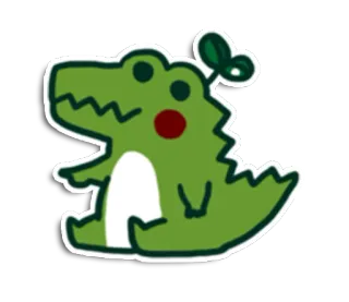 🐊 alligator, crocodile, dessin animé, animal, mignon, autocollant, vert telegram sticker