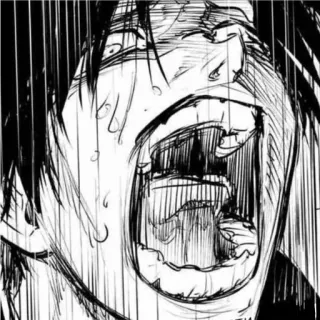 😱 tiếng hét, tức giận, anime, manga, khổ sở, la hét telegram sticker