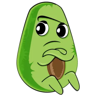 😒 avocat, fruit, dessin animé, drôle, mignon, autocollant telegram sticker