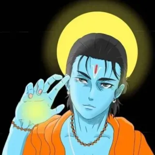 🎭 deidad hindú, Rama, espiritual, religioso, mitología india, divino, dios, mitología telegram sticker