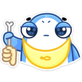 😂 desenho animado, peixe, polegar para baixo, não gosto, animal, meme telegram sticker