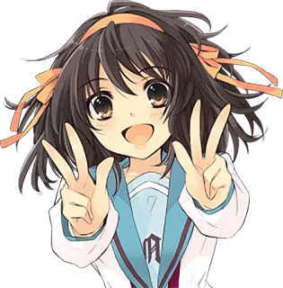 The Melancholy of Haruhi Suzumiya :: @line_stickers whatsapp stickers